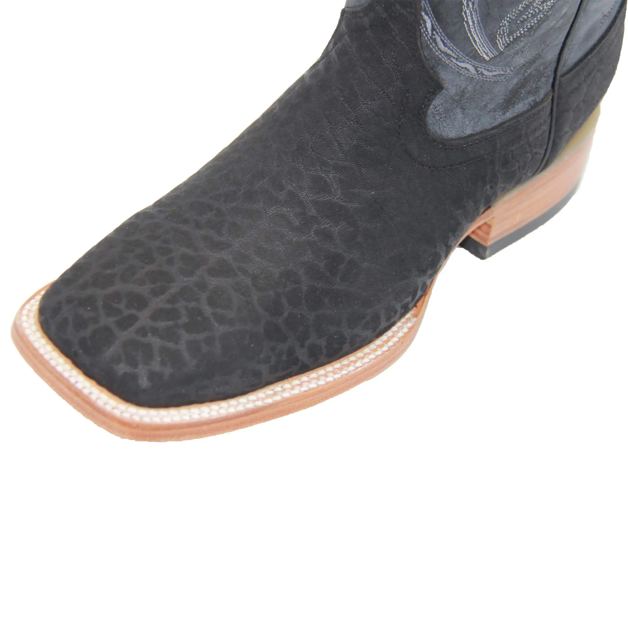 Men's Genuine Leather Bull Neck Square Toe Western Boot