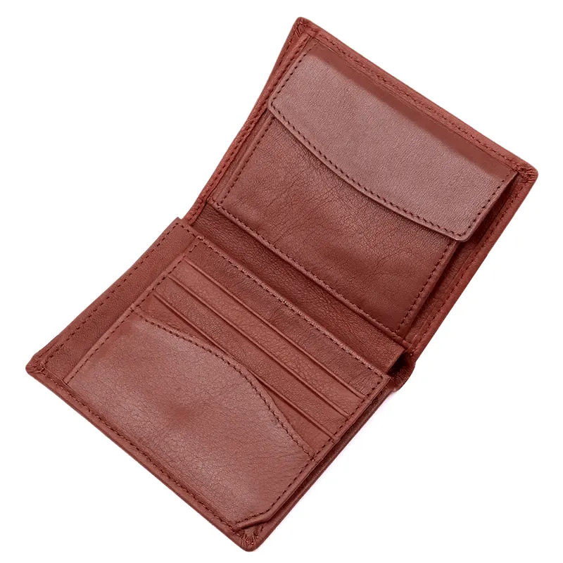 Men's Genuine Leather Vertical Trifold Wallet NZ