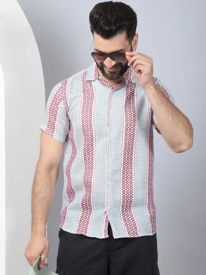 Men's Geometric Printed Cotton Casual Shirt