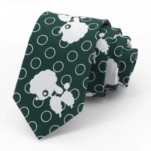 Men's Green & White Sheep Necktie