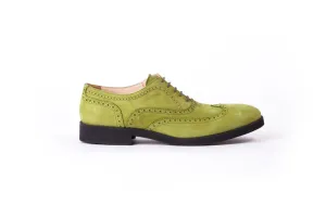 Men's  Green Nabuk & Black Brogue Wingtip (EX-125)