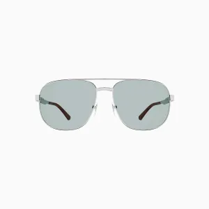 Men's Gucci Logo Silver Green Sunglasses