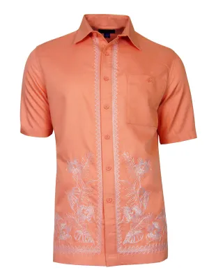 Men's Hawaiian Embroidery Shirt - Garden Vine