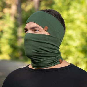 Men's Headband & Gaiter 2-Piece Dark Green