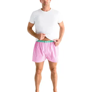 Men's Hepburn Gingham Pink Boxer Shorts