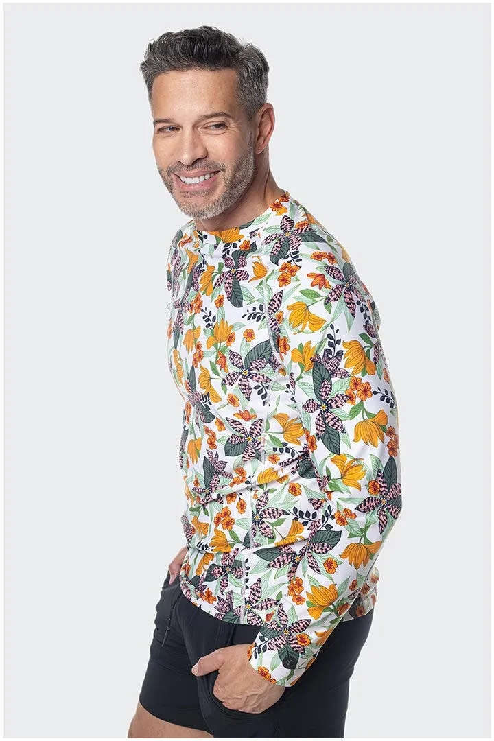 Men's Hightide Long Sleeve Swim Shirt  |  Apricot Crush Floral Paradise