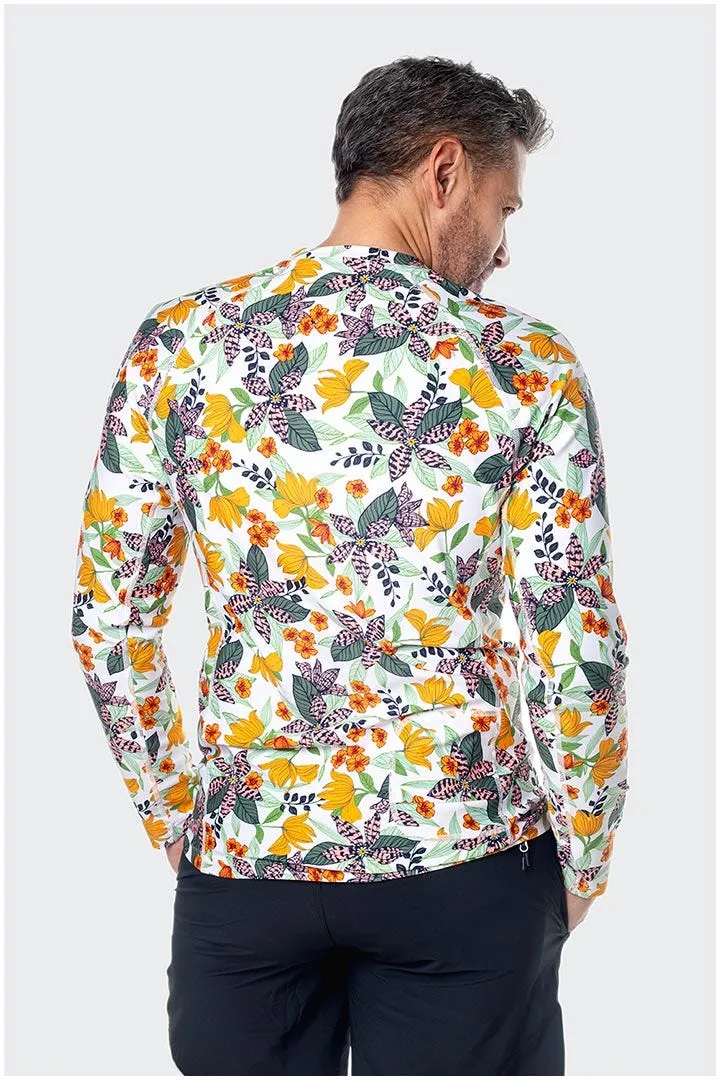 Men's Hightide Long Sleeve Swim Shirt  |  Apricot Crush Floral Paradise