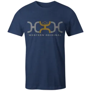 Men's Hooey "Loop" Navy w/Grey/Mustard Logo T-shirt - HT1681NV