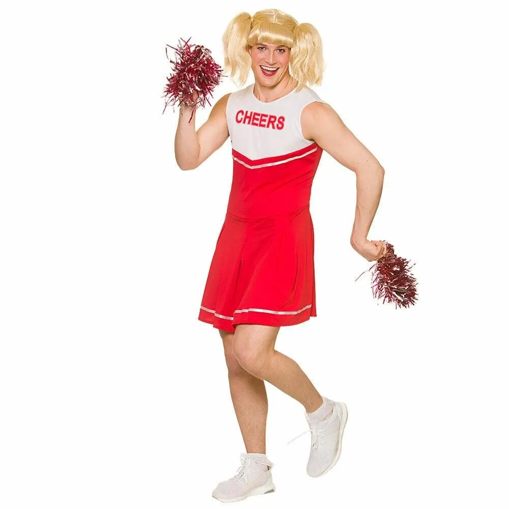 Mens Hot Cheerleader Fancy Dress Costume Stag Halloween