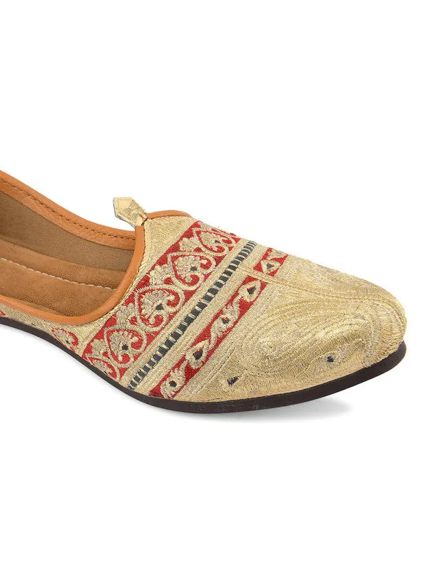 Men's Indian Ethnic Party Wear Embroidered Multicolour Footwear - Desi Colour