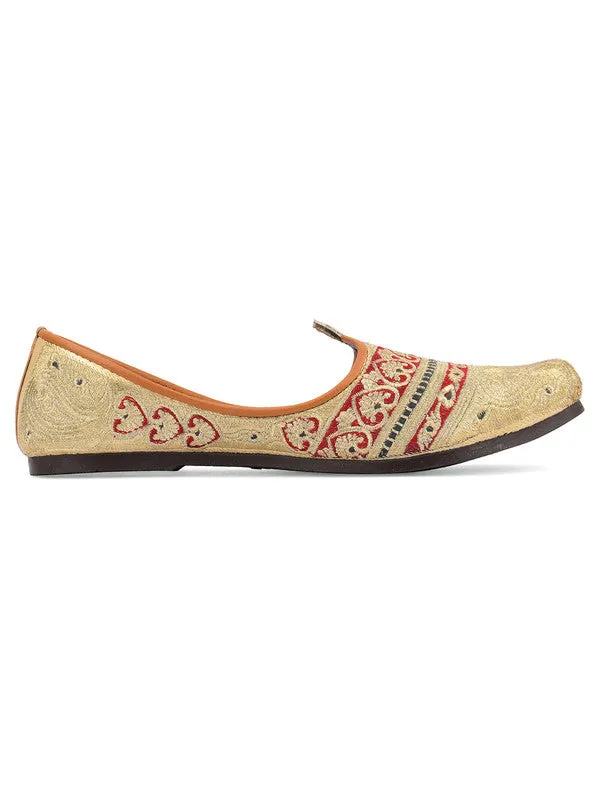 Men's Indian Ethnic Party Wear Embroidered Multicolour Footwear - Desi Colour