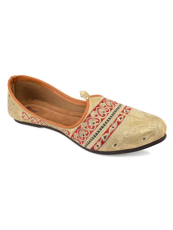 Men's Indian Ethnic Party Wear Embroidered Multicolour Footwear - Desi Colour