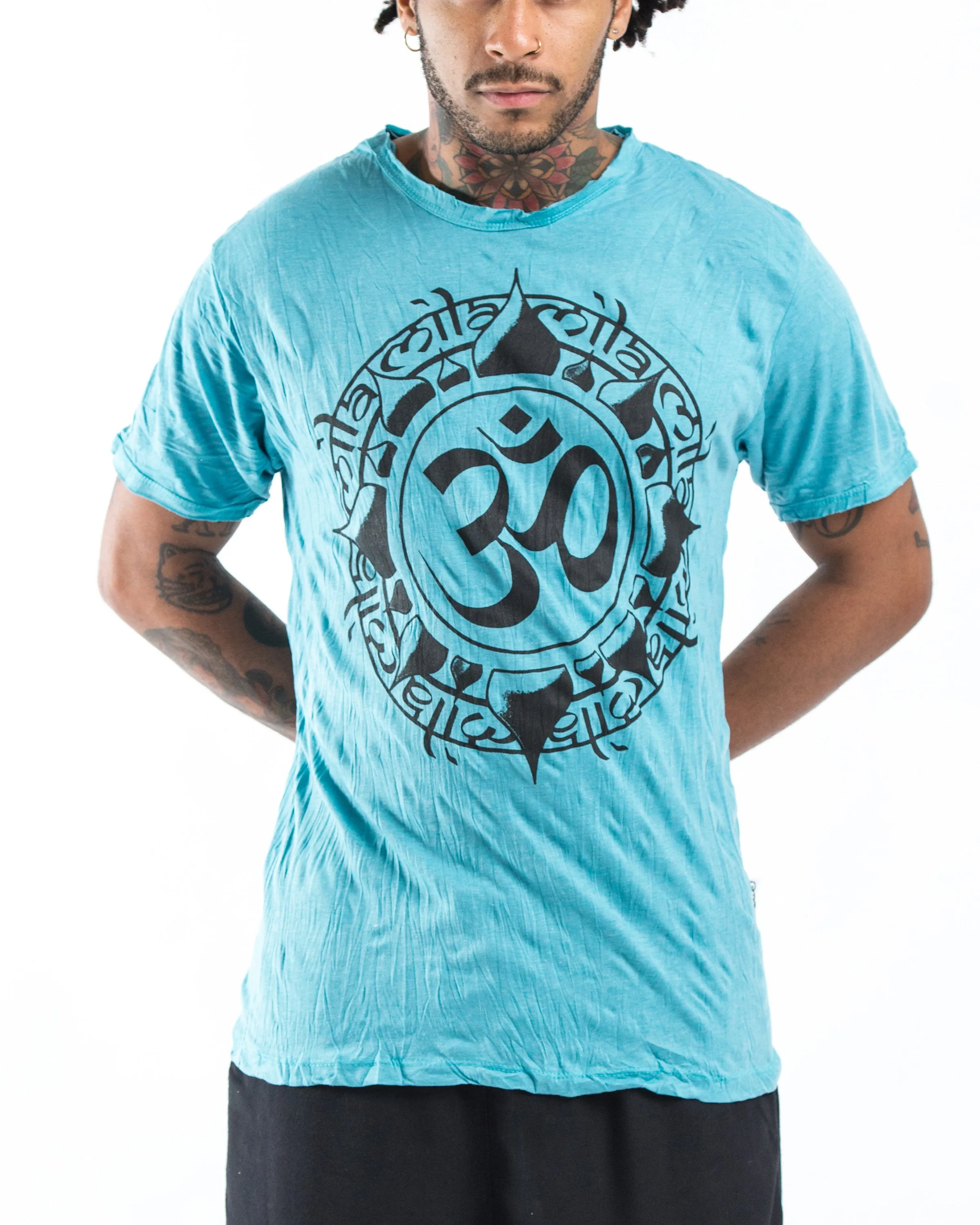 Mens Infinitee Om T-Shirt in Turquoise