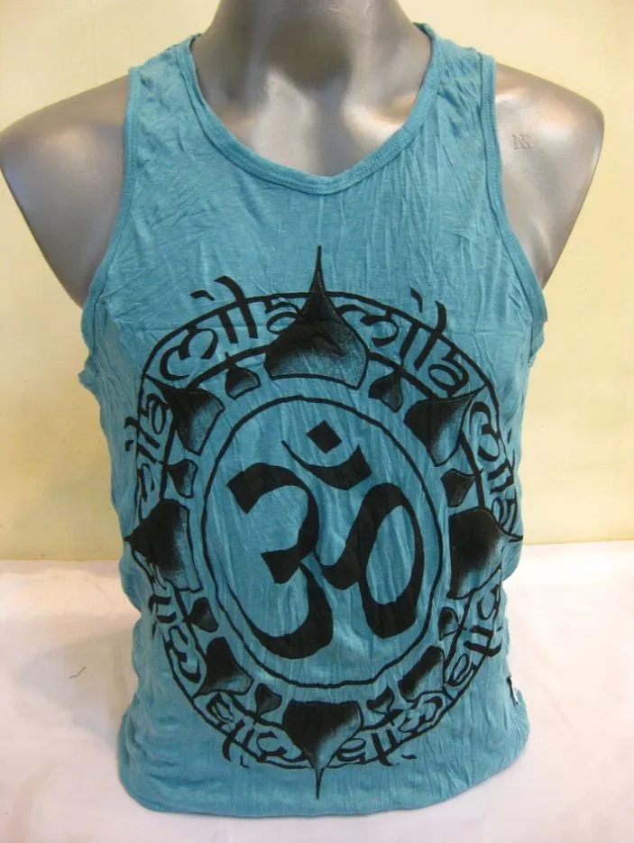 Mens Infinitee Om Tank Top in Turquoise