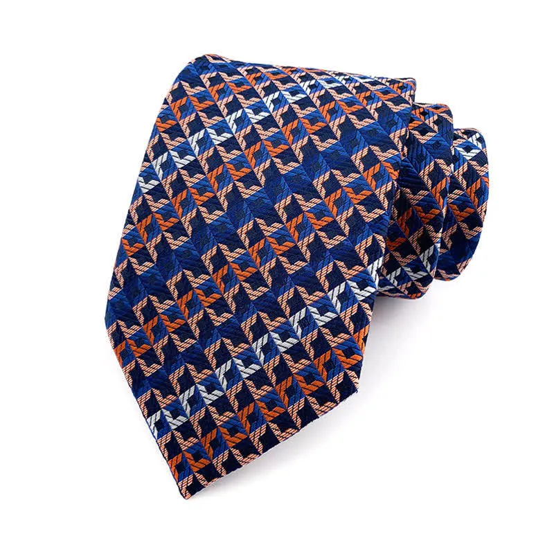 Men's Irregular Check Striped Necktie