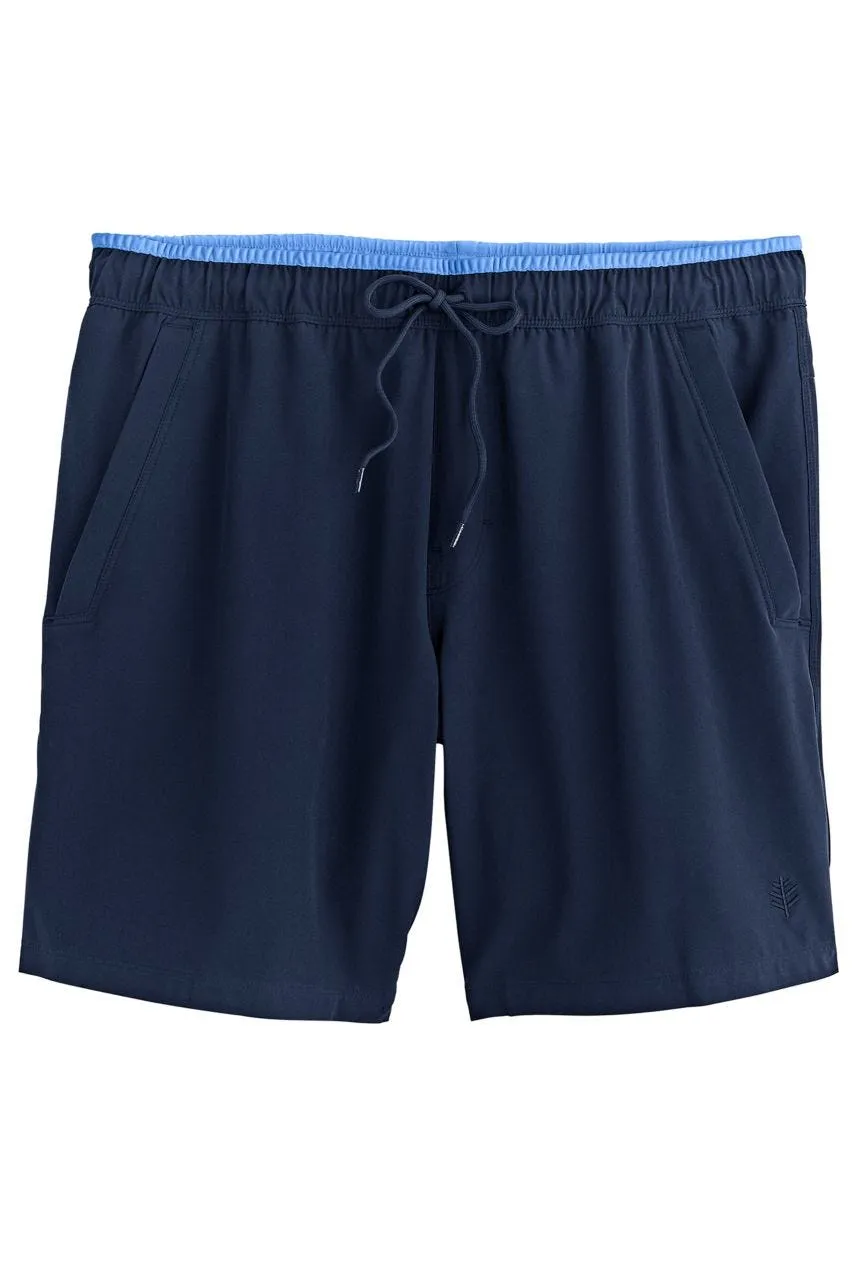 Men's Kahuna Swimming Shorts  |  Navy Surf Blue Piping