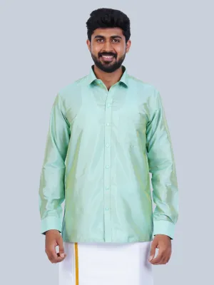 Men's Karishma Fullhand Shirt Only Emerald Green  - Thangamagan