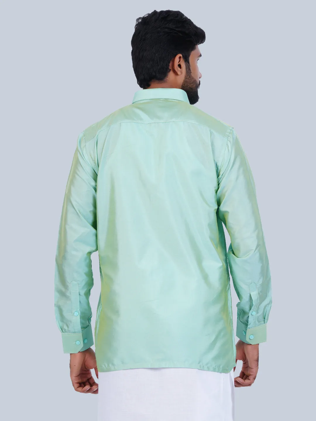 Men's Karishma Fullhand Shirt Only Emerald Green  - Thangamagan