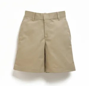 Mens Khaki Flat Front Shorts