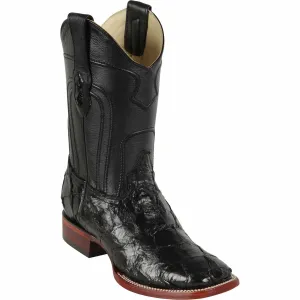 Men's King Exotic Monster Fish Skin Wide Square Toe Boot 4822R1005