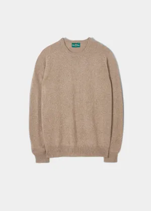 Men's Lambswool Crew Neck Jumper in Linen - Classic Fit