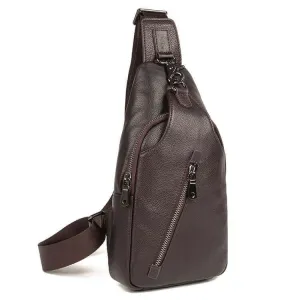 Men's Leather Chest Bag - Crossbody Sling Bag NZ