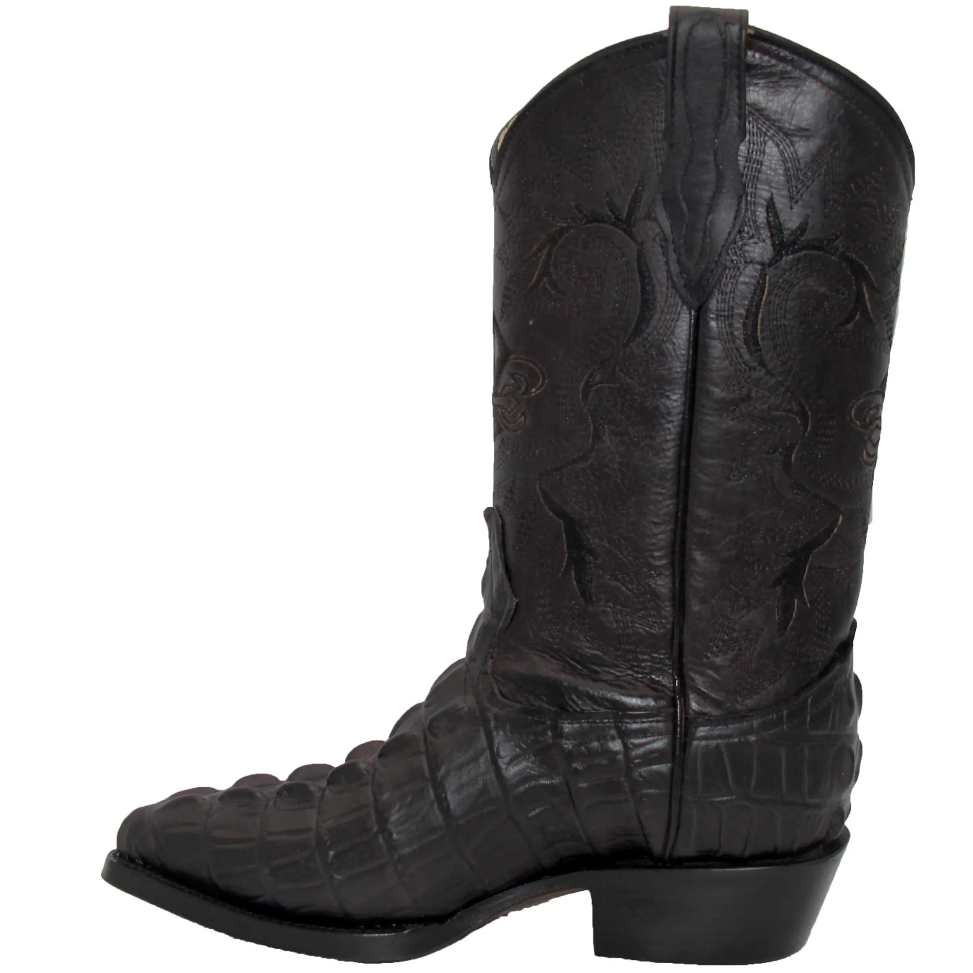 Men's Leather Crocodile Print J Toe Western Boot