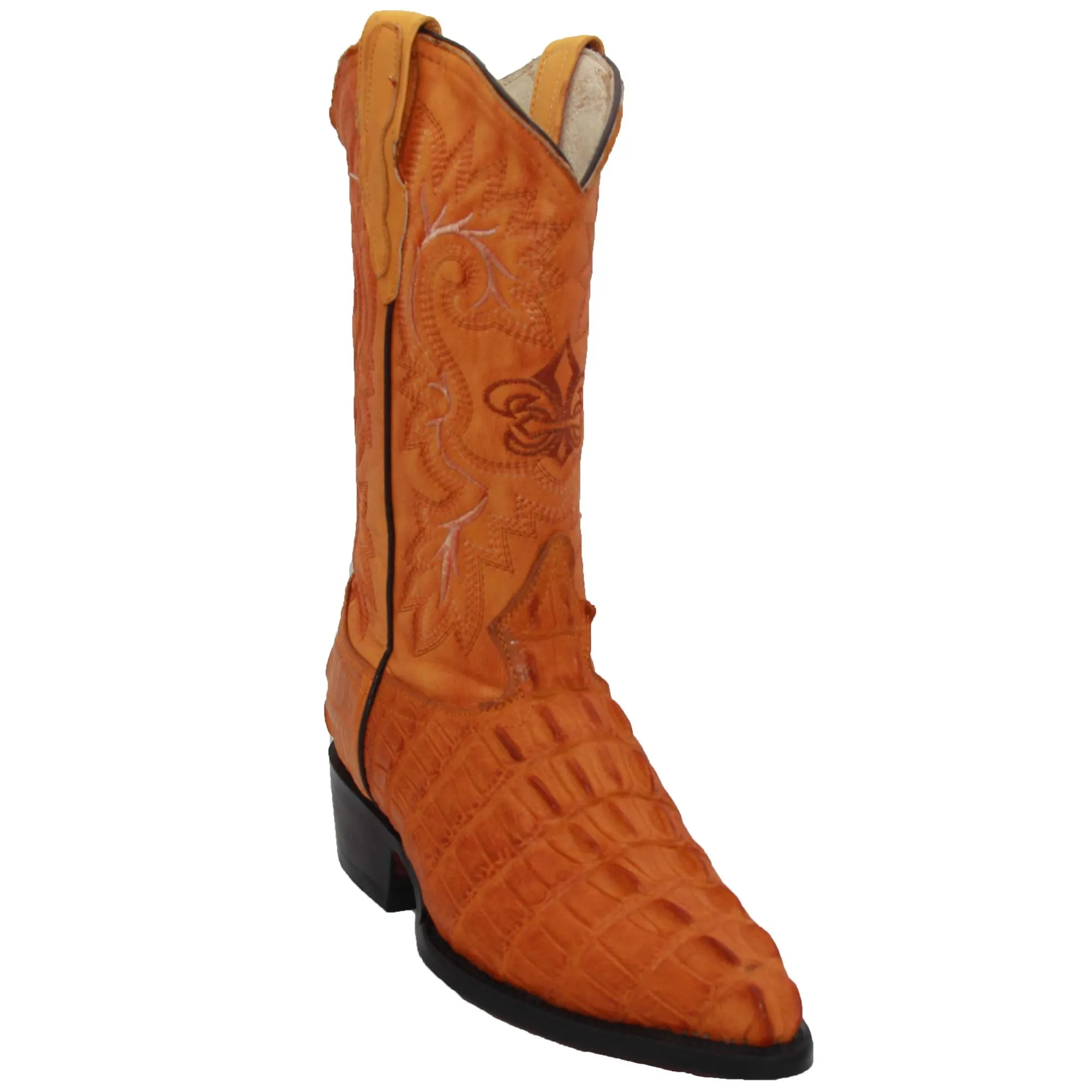 Men's Leather Crocodile Print J Toe Western Boot