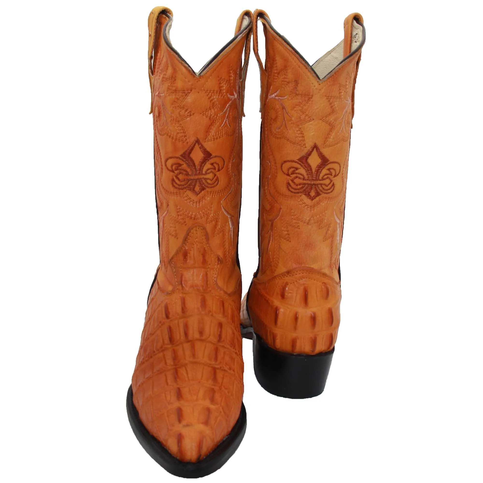 Men's Leather Crocodile Print J Toe Western Boot