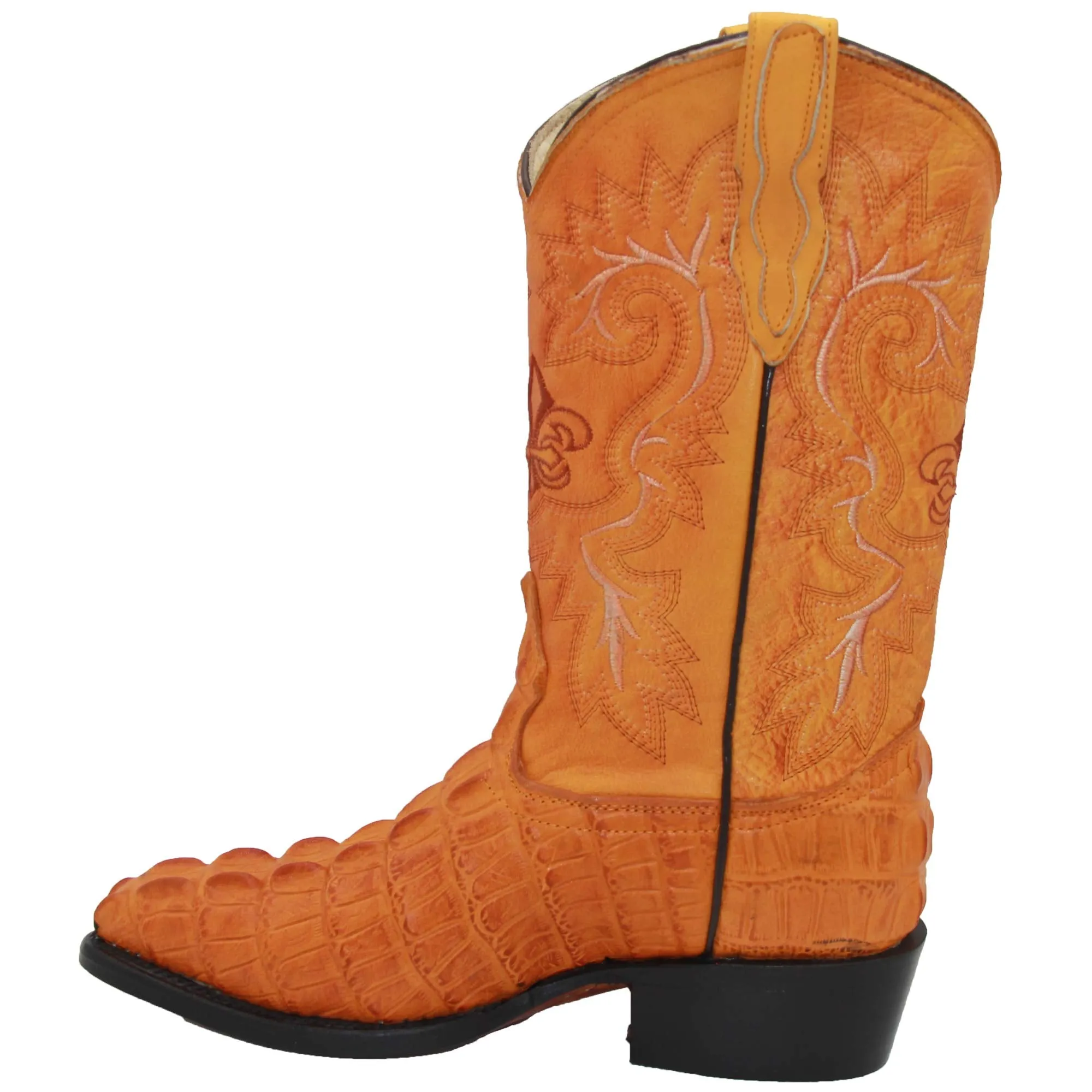 Men's Leather Crocodile Print J Toe Western Boot