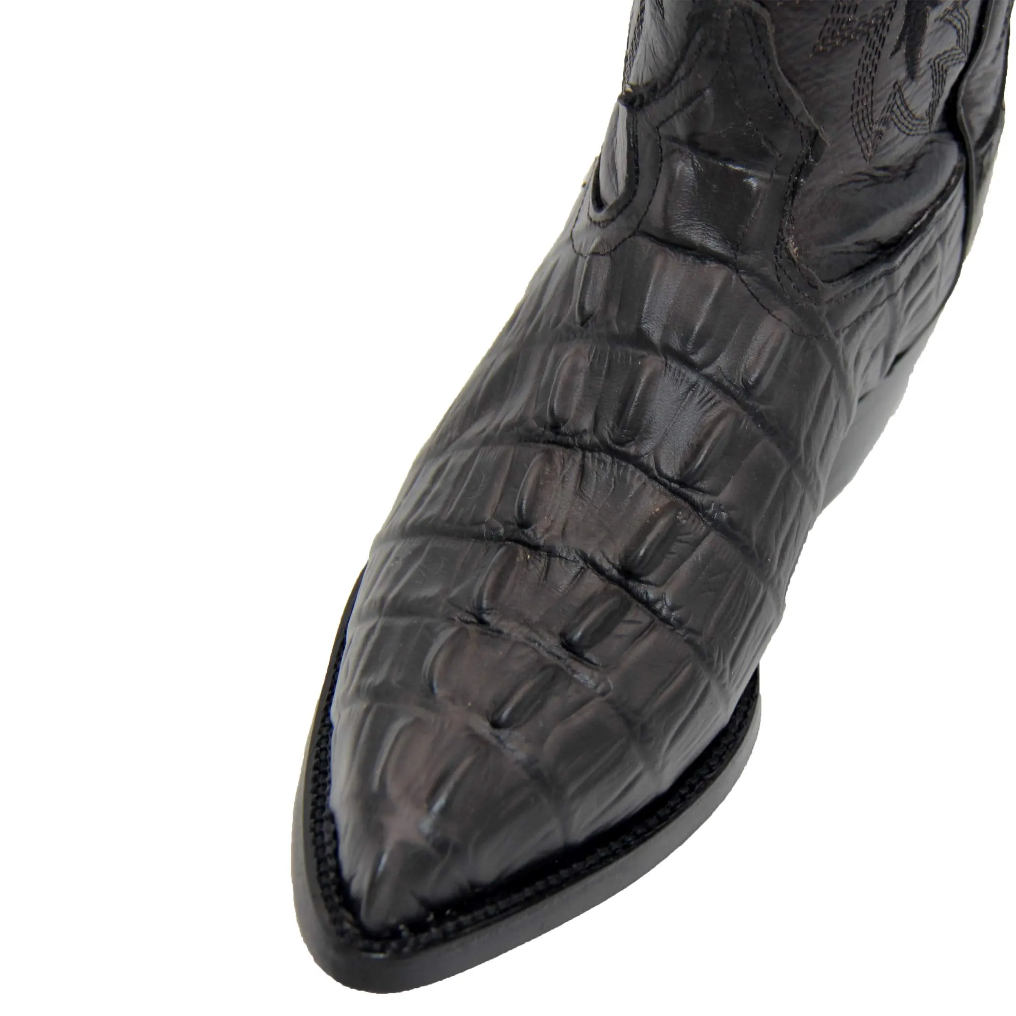 Men's Leather Crocodile Print J Toe Western Boot