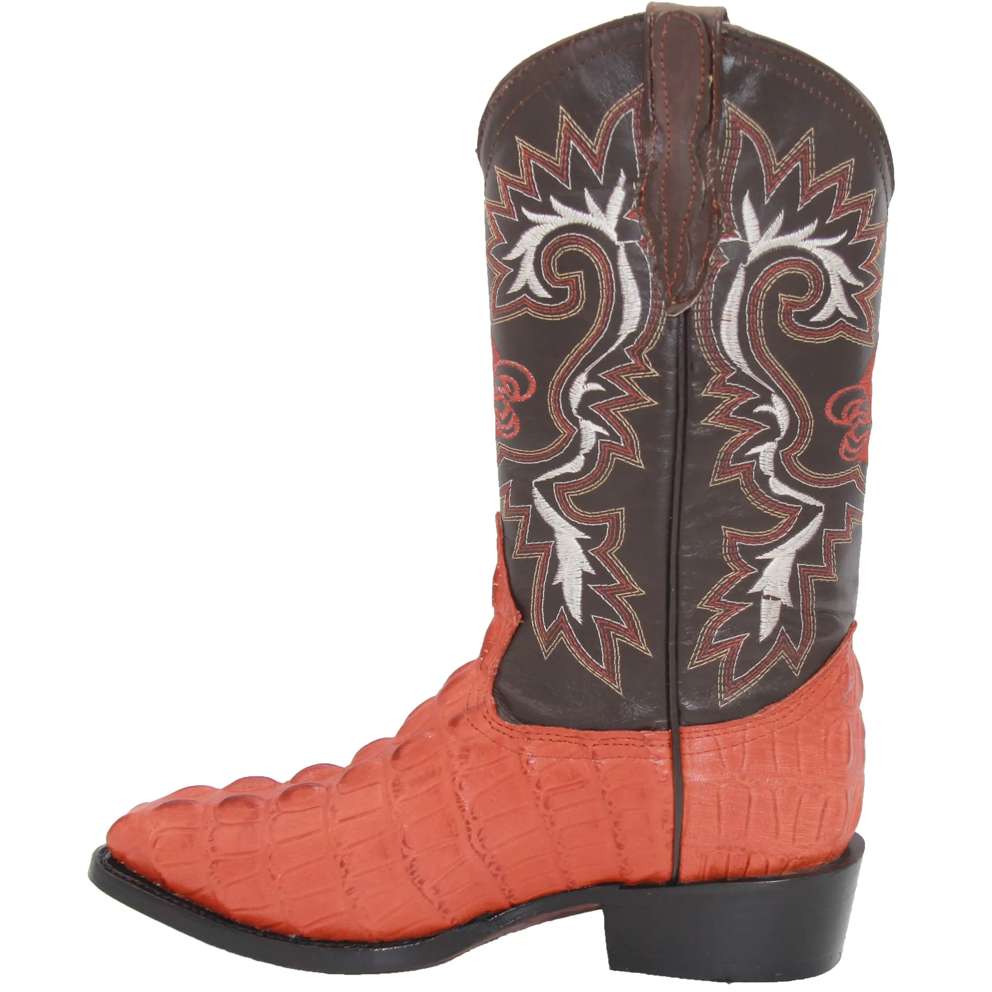 Men's Leather Crocodile Print J Toe Western Boot