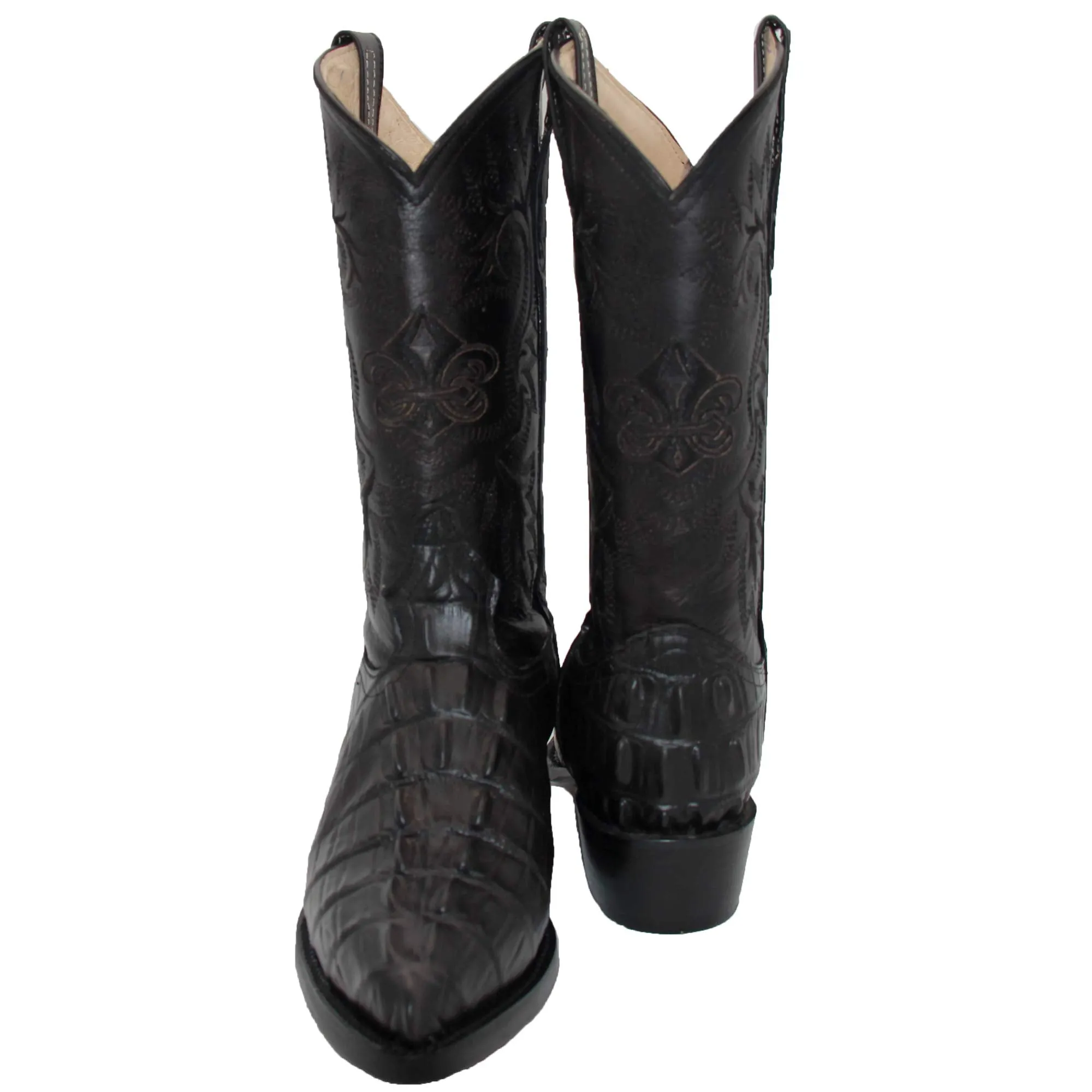 Men's Leather Crocodile Print J Toe Western Boot