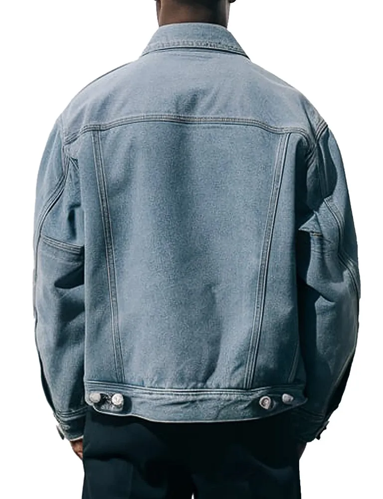 Men's Light Blue Classic Style Denim Jacket