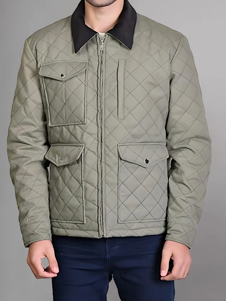 Mens Lightweight Beige Cotton Jacket