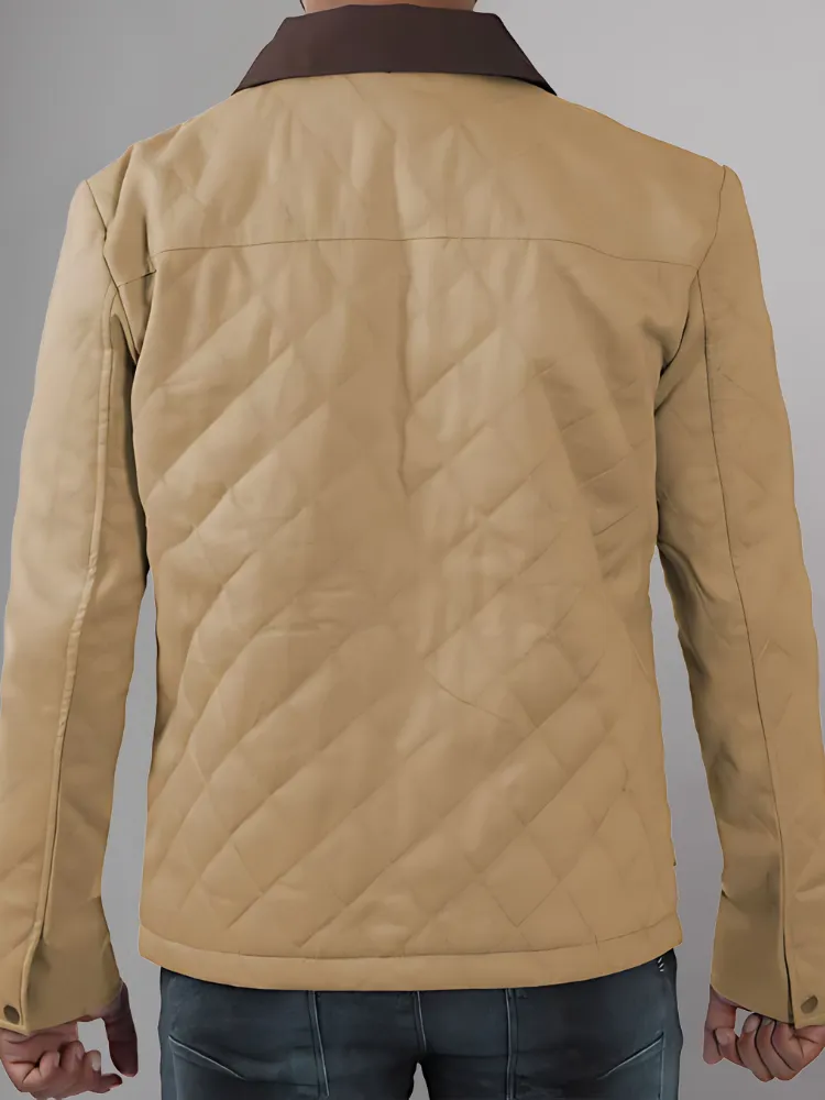 Mens Lightweight Beige Cotton Jacket