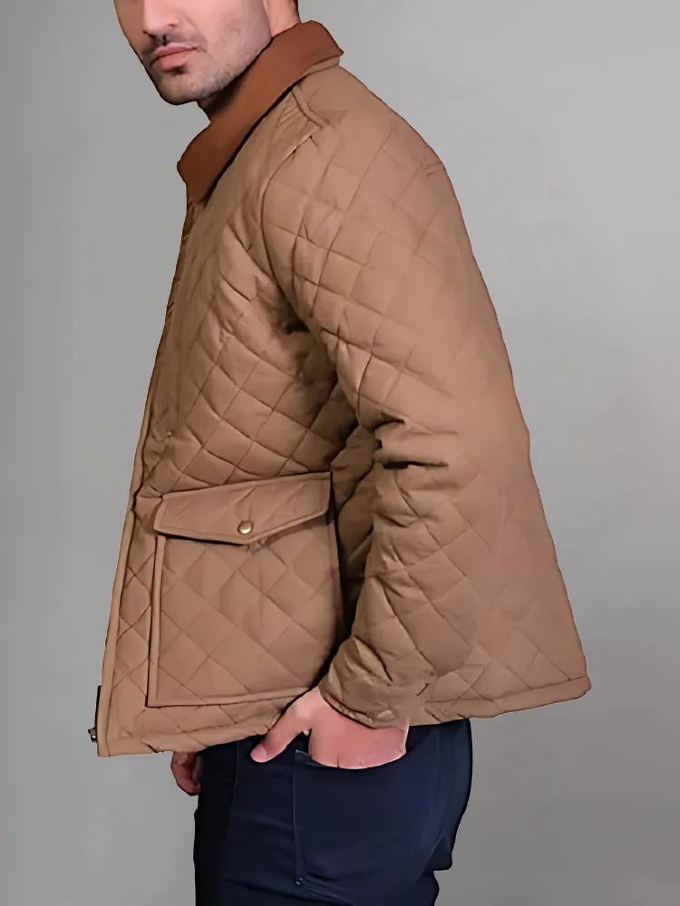 Mens Lightweight Beige Cotton Jacket