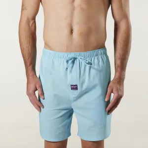 Men's Linen Blend Sleep Short - Sky Blue