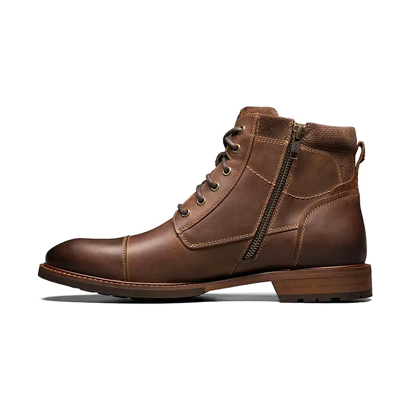 Men's Lodge Cap Toe Lace Up Boot Brown