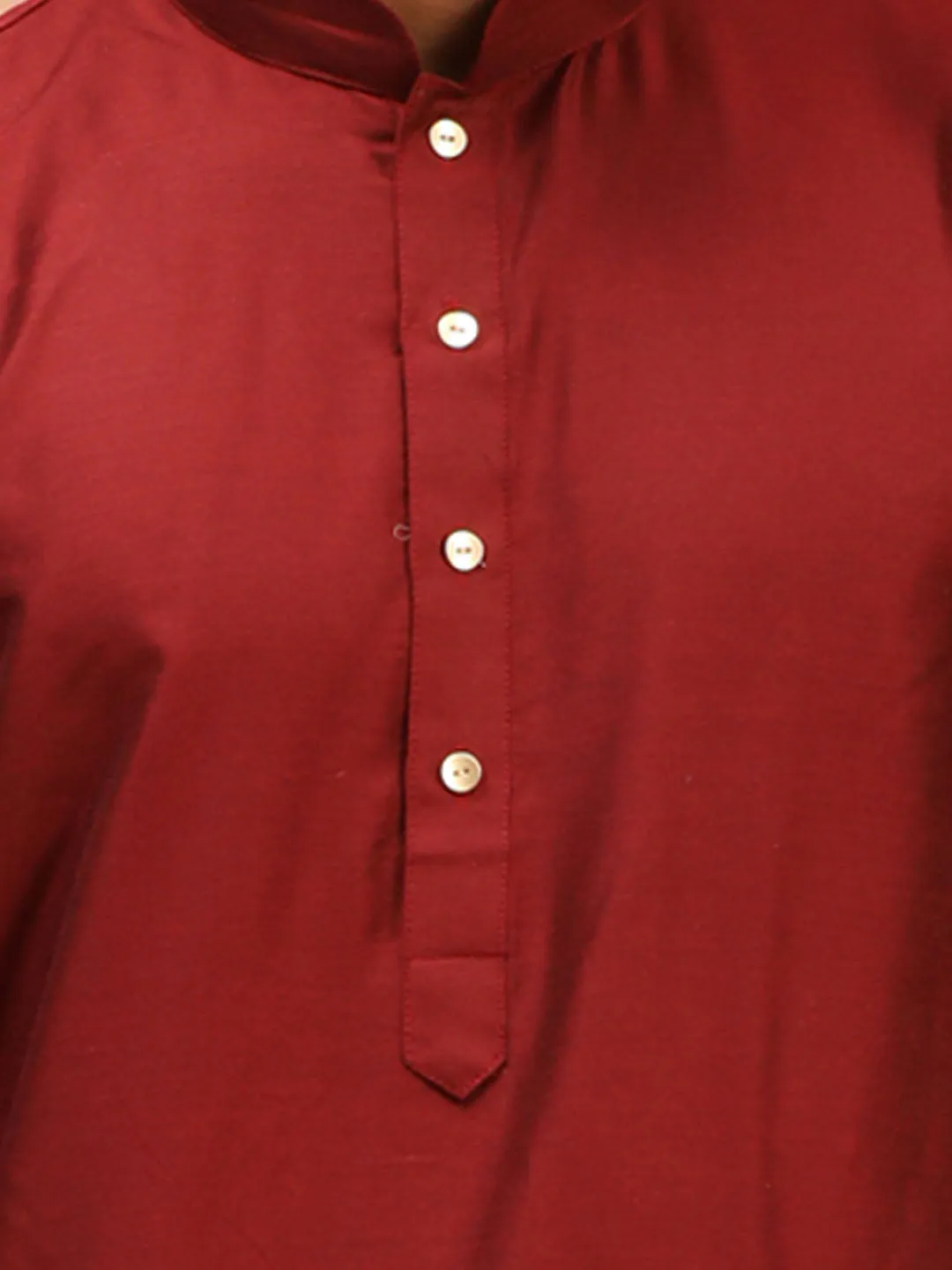 Men's Maroon Viscose Kurta Pyjama Set - Shrestha By Vastramay