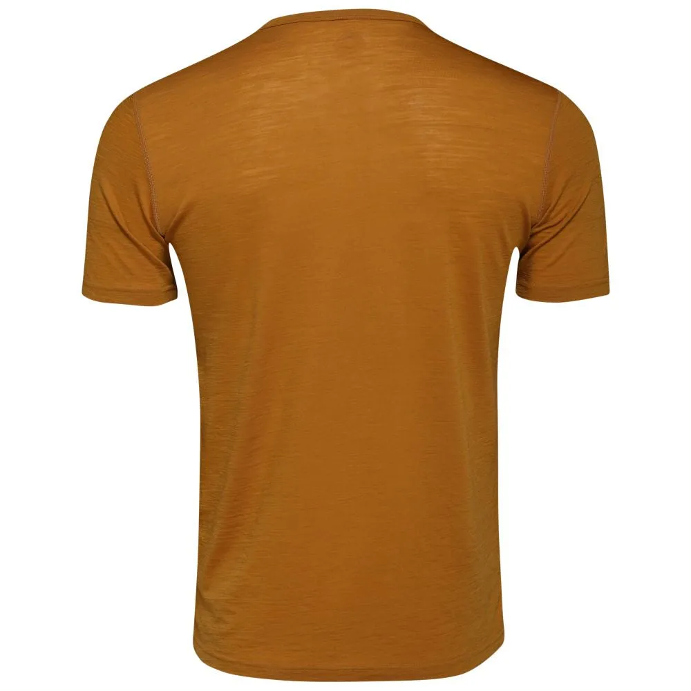 Mens Merino 150 Mountains Tee (Mustard/Navy)