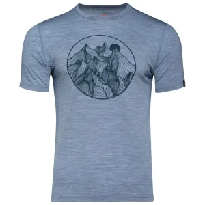 Mens Merino 150 Mountains Tee (Sky/Petrol)