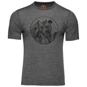 Mens Merino 150 Mountains Tee (Smoke)