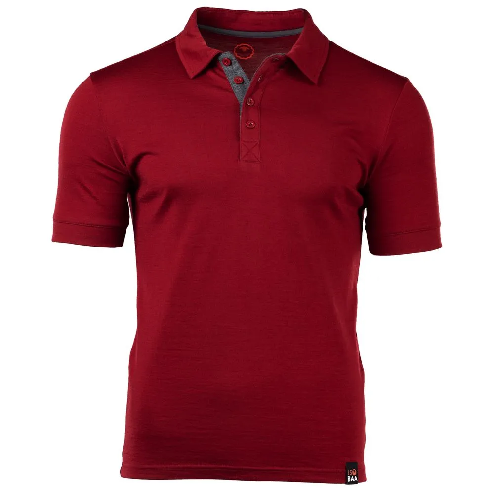 Mens Merino 180 Short Sleeve Polo Shirt (Red)