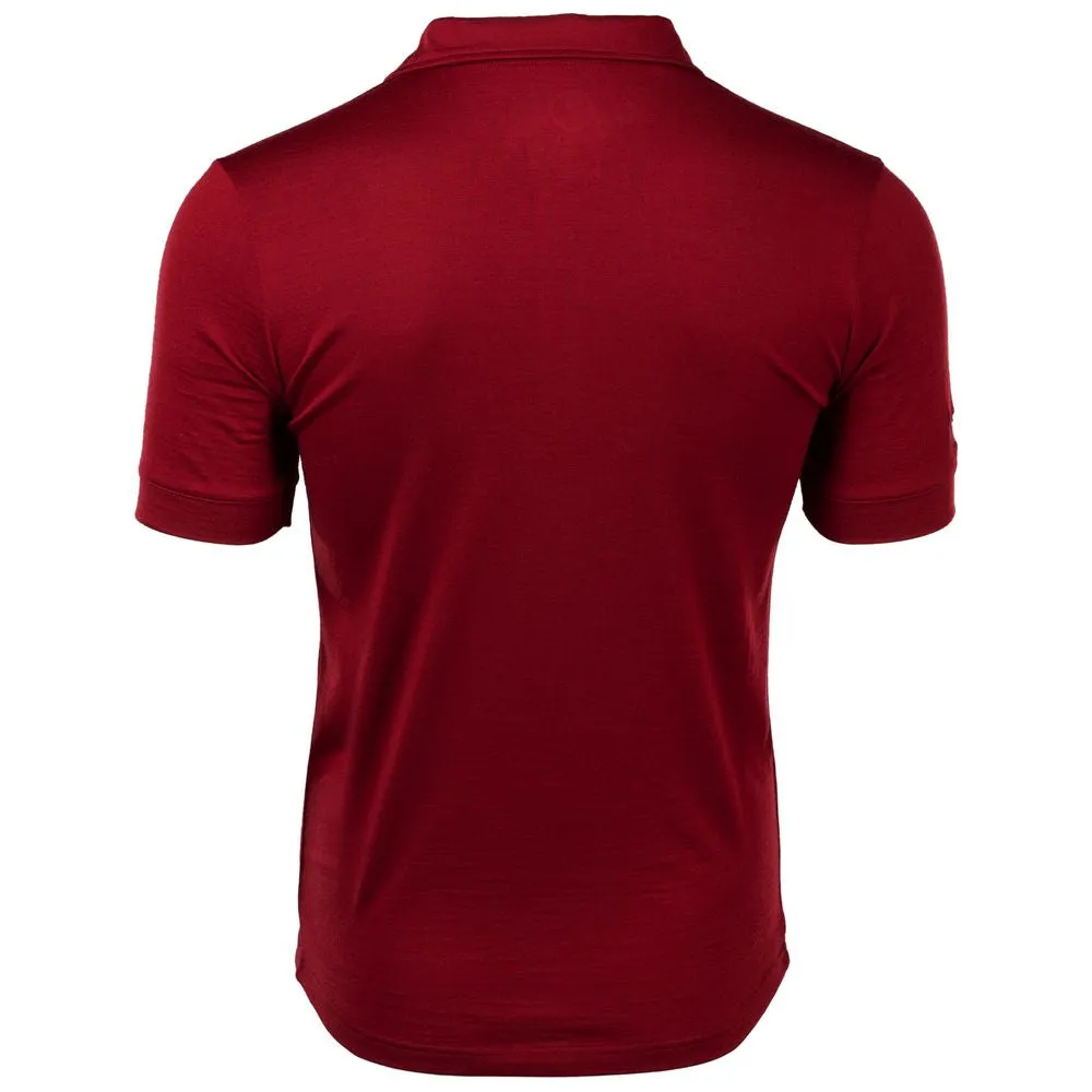 Mens Merino 180 Short Sleeve Polo Shirt (Red)