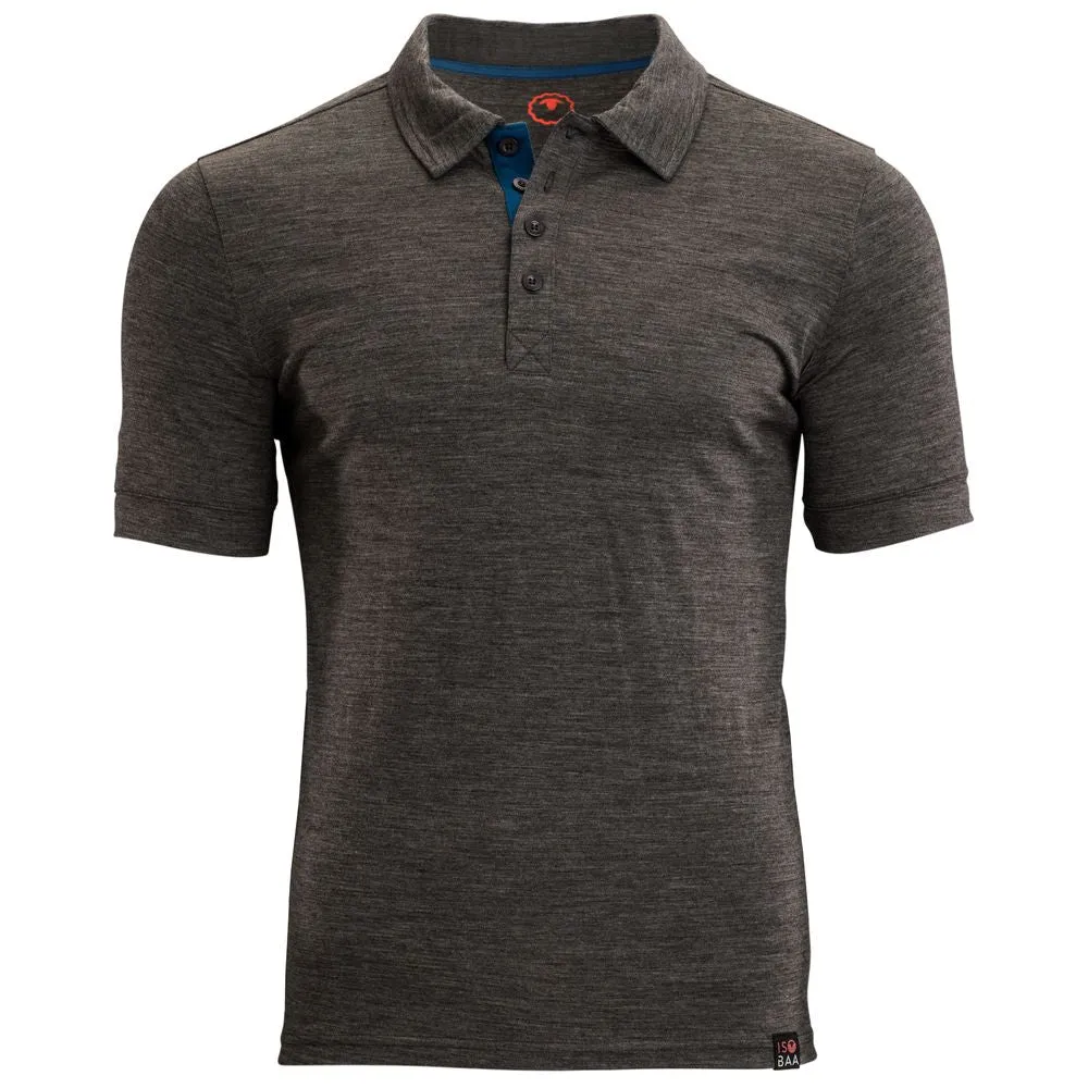 Mens Merino 180 Short Sleeve Polo Shirt (Smoke)