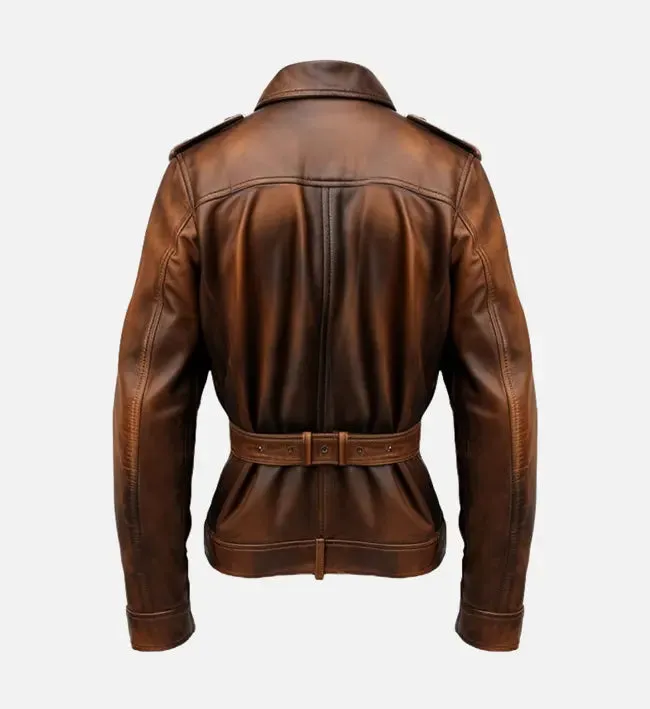 Men's Military Style Vintage Leather Jacket