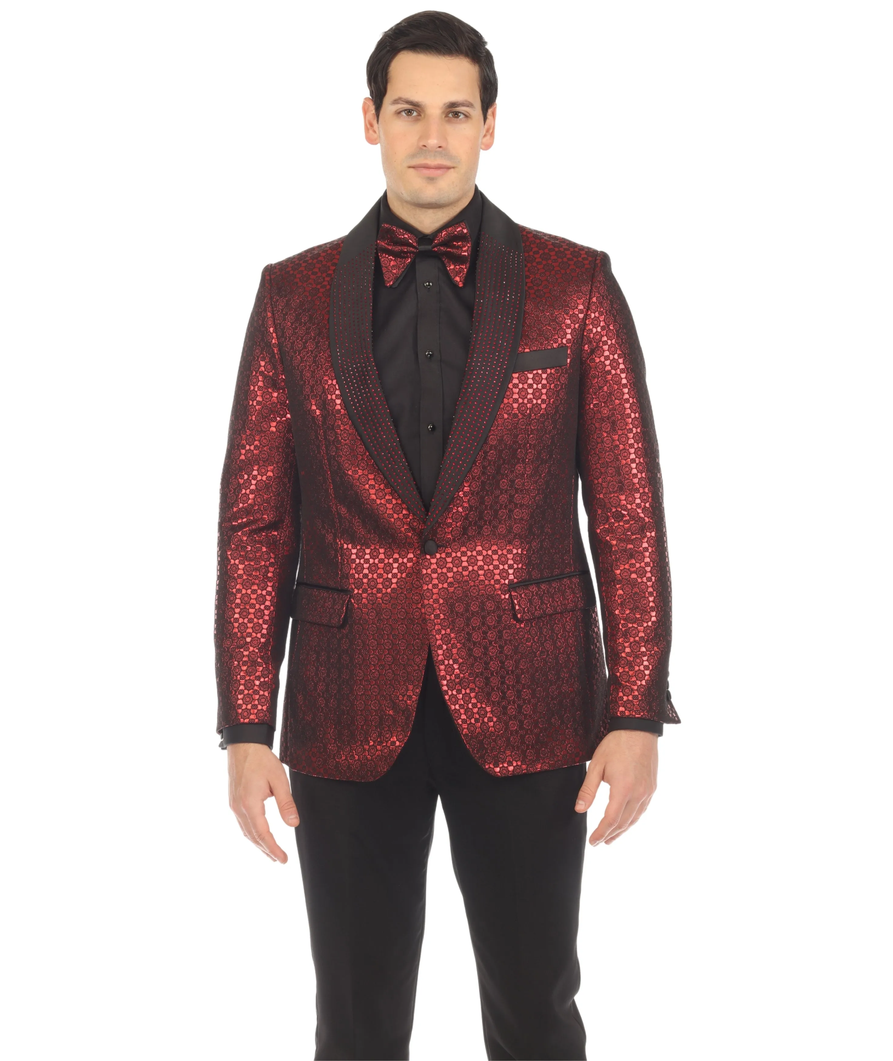 MENS MOJITO RED SHAWL COLLAR TUXEDO 1 BTTN 2 VENT SLIM FIT