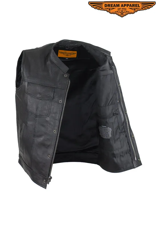 Mens Motorcycle Club Vest With Black Liner