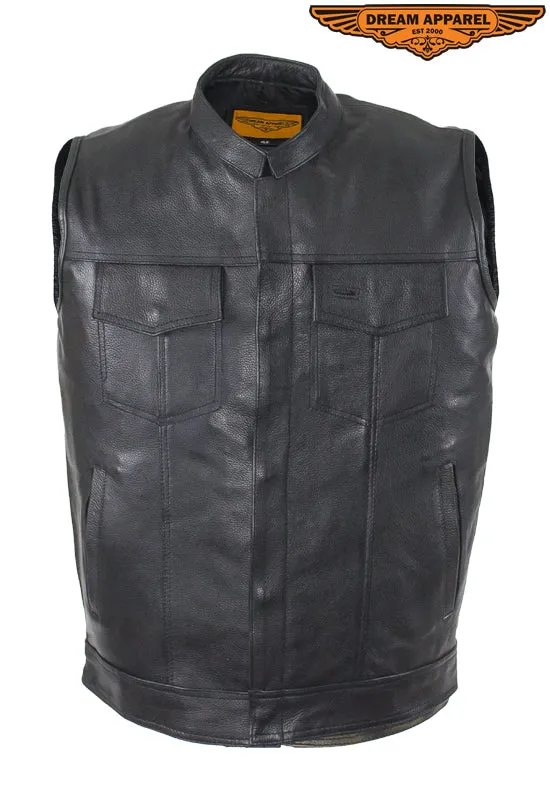 Mens Motorcycle Club Vest With Black Liner